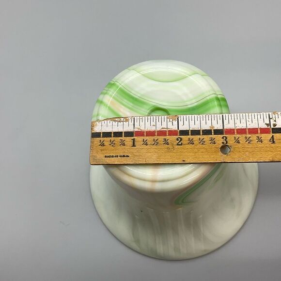 1940s Akro Agate Slag Glass Vase Pot Art Deco - Picture 14 of 16